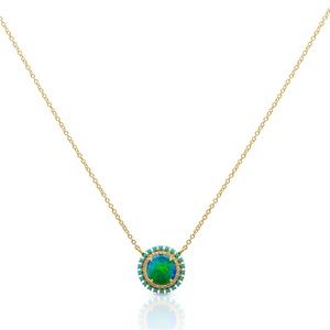 🔥 Host Pick 🔥 Anne Sisteron 14K YELLOW GOLD OPAL TURQUO'SE
DIAMOND NECKLACE